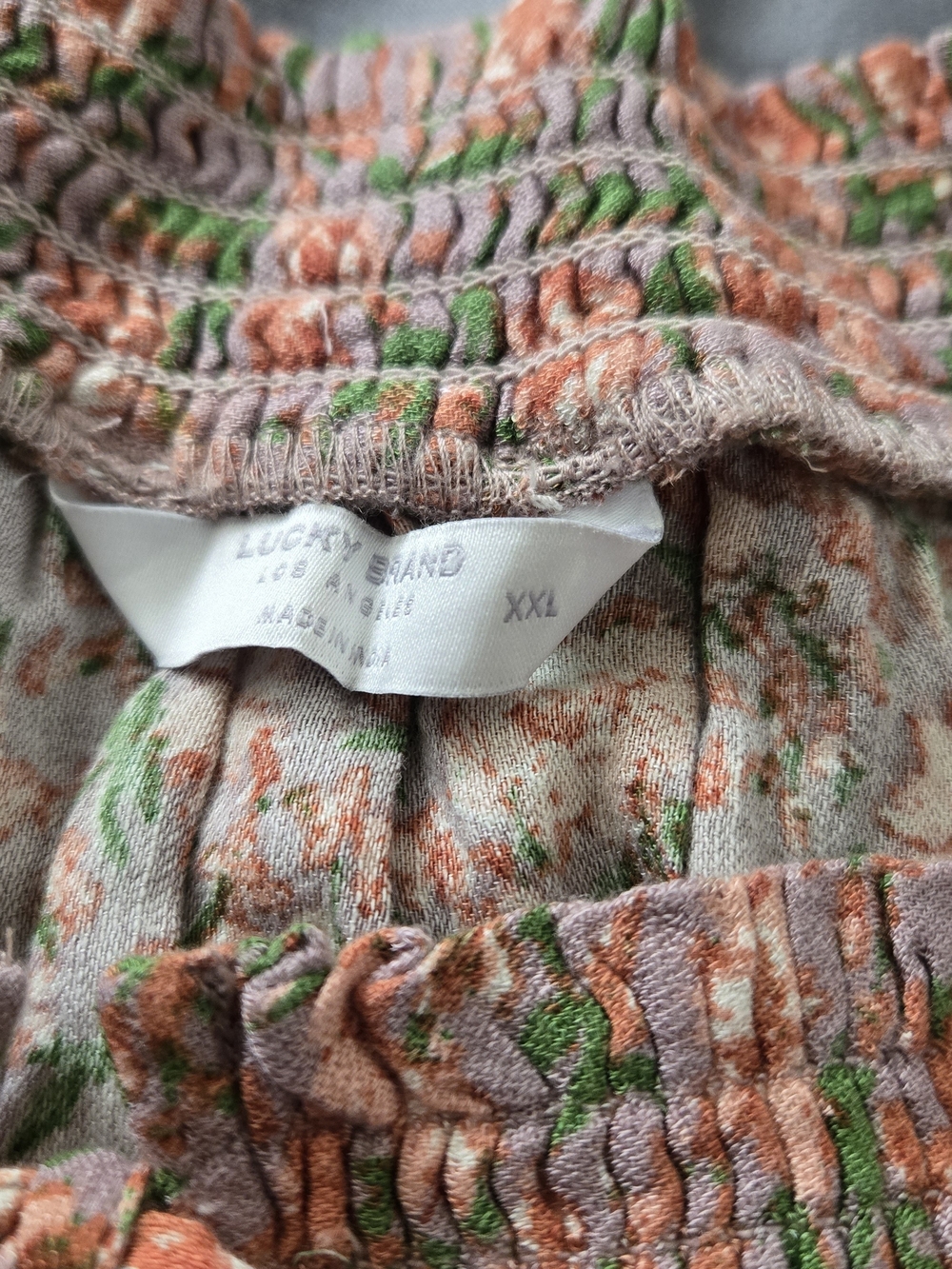 NWT Lucky Brand Floral Bubble Hem Peasant Top Size XXL MSRP $79 Boho Cottagecore - Picture 3 of 10